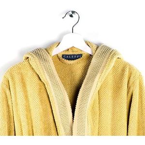 Caleffi Gim badjas met capuchon, katoen, goud, S, 76327