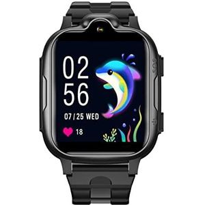 DCU TECNOLOGIC Smartwatch voor kinderen, GPS-positionering, videogesprekken, touchscreen, compatibel met iOS- en Android-apparaten, kleur: zwart