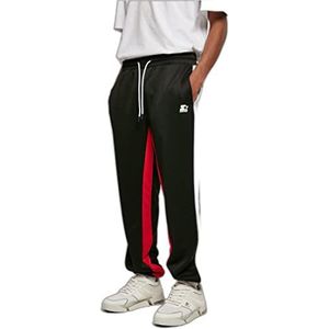 STARTER BLACK LABEL Heren Starter Laser Track Pants trainingsbroek, zwart/cityred/wit, XL