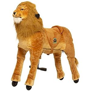 Animal Riding Rijdier leeuw ""Shimba"" X-Large (voor kinderen vanaf 8 jaar, kleur bruin, zadelhoogte 80 cm, met wielen) ARL006L