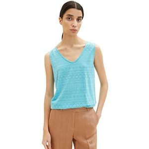 TOM TAILOR Dames 1037427 Top, 26007-Teal Radiance, L, 26007 - Teal Radiance, L