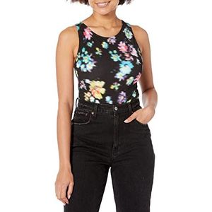 Geribde body met schouderbandjes