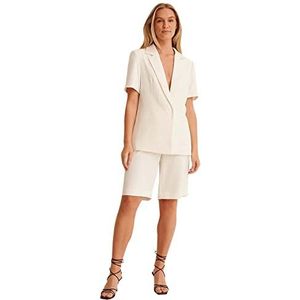 NA-KD Damesbermuda met hoge taille, Kleur: wit, 40 NL