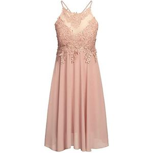 ApartFashion APART cocktailjurk voor dames van chiffon, mesh en kant, speciale gelegenheidsjurk, roze, regular
