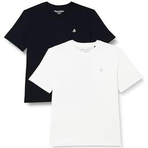 Marc O'Polo - T-shirt - Marine/wit - Set van 2 - Korte Mouwen - Ronde Hals