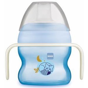 MAM Vaso Starter Cup D117 - leerbeker met schenktuit en antislip handgrepen voor baby's vanaf 4 maanden, 150 ml, blauw