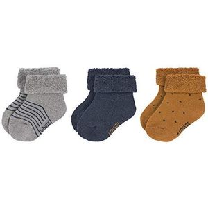 LÄSSIG Kids badstof sokken set van 3 / blauw maat 15-18