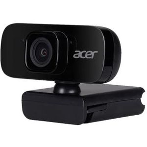 Acer FHD webcam (2 megapixels, 30 FPS, geïntegreerde microfoon, compatibel met Win, Linux, Mac en Android) zwart