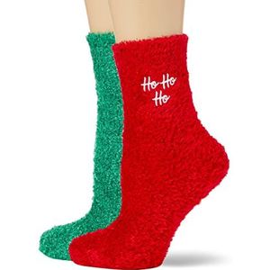 Brave Soul Dames 511HO Sokken, Rood & Groen/Multi Borduurwerk, One Size