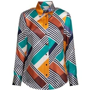 Seidensticker Hemdblouse voor dames, modieuze blouse, regular fit, hemdblousekraag, lange mouwen, 100% viscose, Donkerblauw, 36