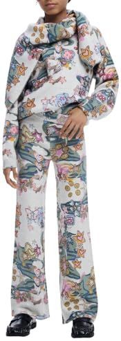 Stretchbroeken - Flare - Lange Broek - Elastische Tailleband - Arty Print