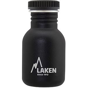 Laken unisex - zeer resistent roestvrijstalen fles voor volwassenen, 0,35 l, zwarte kleur