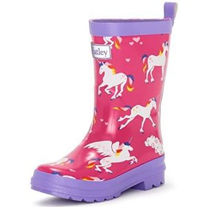 Hatley Meisjes regenlaarzen Printed Wellington Rain Boot, Roze Rainbow Unicorns, 34 EU