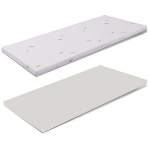 MiaSuite H5 Topper matras met afneembare overtrek, Memory Foam, wit, eenpersoonsbed, 110x200x5 cm