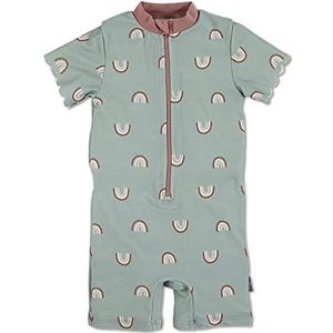 Sterntaler Zwempak regenboog - meisjes badkleding - badpak met kapmouwen - luierinzetstuk tot maat 86/92 - UV-bescherming 50+ zwempak - babybadmode kinderen, steengroen, 80