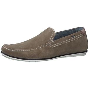 s.Oliver Leren mocassins voor heren, instappers, beige zand, 42 EU