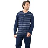 Eminence - Pyjama - Marineblauw - Katoen - Ronde Hals met Knoopsluiting