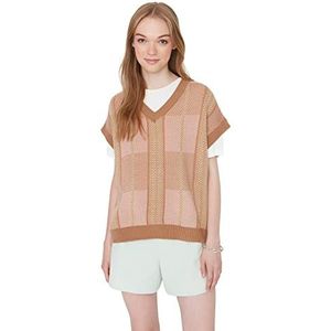TRENDYOL Dames Jacquard Knitwear Sweater, camel, M, camel, M