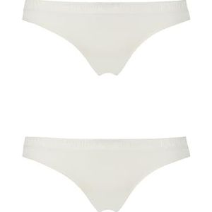 EMPORIO ARMANI Dames Microfiber 2-Pack Braziliaanse halve slip, wit, L, Wit, L