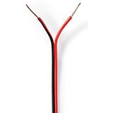 Luidspreker kabel (CCA) - 2x 0,50mm² / rood/zwart - 100 meter