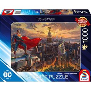 Schmidt Spiele 57590 Thomas Kinkade, Superman, Protector of Metropolis, puzzel met 1000 stukjes, normaal