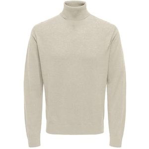 ONLY & SONS Gebreide trui voor heren, Oatmeal/Detail: melange, L