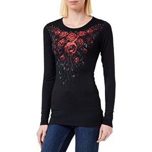 Spiral Direct Blood Rose-Baggy Top Black damesshirt met lange mouwen - zwart - 36