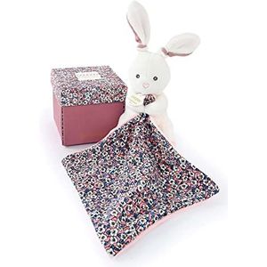 Doudou et Compagnie - BOH'AIME - Pantin konijn met knuffeldier – doos in bloemvorm – roze – cadeau-idee voor de geboorte voor meisjes en jongens – DC4020