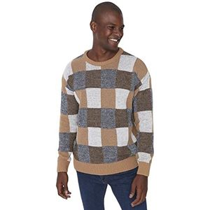 Trendyol Man Trui - Bruin - Oversize, Kameel, M