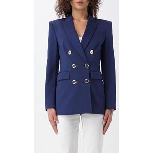 Pinko Glorioso gestippelde jas van stof met metalen knoop, blazer, G57_blauw ceremonie, 44 dames, G57_blauwe ceremonie, 42