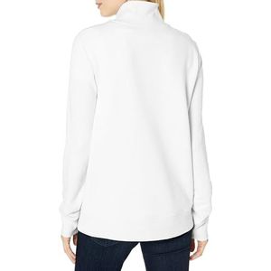 Amazon Essentials Dames Lange mouwen Lichtgewicht Franse Terry Fleece Quarter-Zip Top,Wit/geplaatst Multi Streep,XS