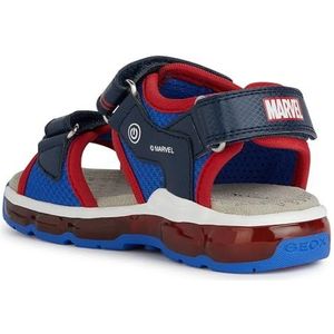 Geox J Android Boy Sandal, Navy/Red, 34 EU, rood (navy red), 34 EU