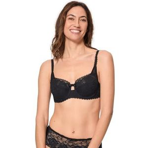 Playtex Balconnet Flower Elegance 3/4 Cup damesbeha x1, Zwart, 85B