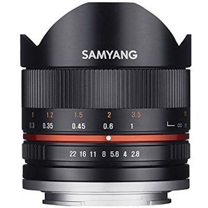 Samyang 8mm F2.8 UMC Fisheye II (zwart) Lens voor Sony E-Mount (NEX) camera's (SY8MBK28-E)