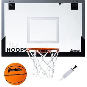 Franklin Sports 63,5 cm XL over de deur mini basketbalring - Slam Dunk goedgekeurd - breukbestendig - accessoires inbegrepen, wit/oranje