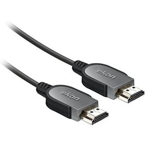 Ekon HDMI-kabel, stekker, 1,8 meter, 4K Ultra HD en 3D-resoluties, vergulde stekkers, opvouwbaar, voor tv, projectoren, laptop, pc, MacBook, PlayStation, Nintendo Switch