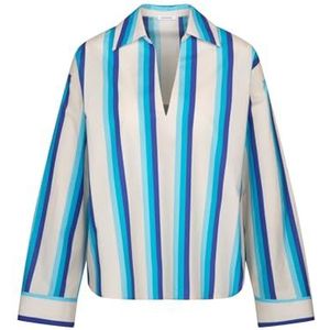 Seidensticker Dames tuniek - Fashion Blouse - Oversized Fit - Hemdblousekraag - lange mouwen - 100% katoen, turquoise, 38