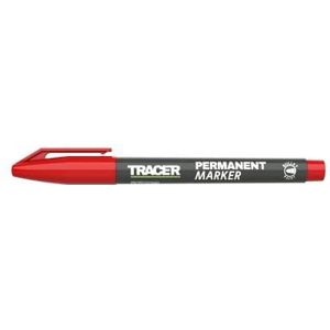 Tracer Fine-Point Permanente Constructie Marker (1-2 mm Bullet Point General-Purpose Marker met sneldrogende inkt) - Rood