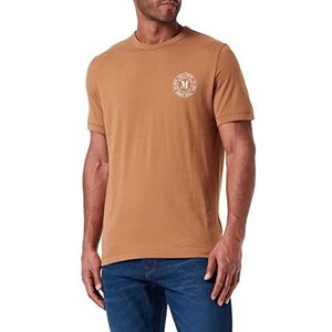 MUSTANG Heren Style Alex C Print T-shirt, Toasted Coconut 3299, S