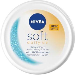NIVEA Soft Light Intens Hydraterende Crème met Jojobaolie en vitamine E, voor gezicht, lichaam en handen, SPF 15, 200 ml