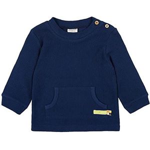 loud + proud Uniseks sweatshirt met wafelstructuur voor kinderen, GOTS-gecertificeerd T-shirt, Ultramarijn, 74-80