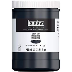 Liquitex 4413310 Professional Heavy Body Acrylfarbe in Künstlerqualität mit ausgezeichneter Lichtechtheit in buttriger Konsistenz, 946ml Topf - Paynes Grau