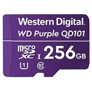 Western Digital WD Paarse SC QD101 256GB Smart Video Surveillance microSDXC Kaart, Ultra Endurance tot 128 TBW