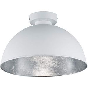 Reality Leuchten Plafondlamp Jimmy, 1 x E27 zonder lamp, diameter 31 cm, hoogte 19 cm, buiten wit, binnenkant zilver, R60121001