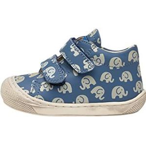 Naturino Cocoon VL-schoenen van leer met olifantenprint, Lichtblauw, 17 EU