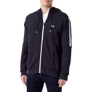 BOSS - Saggynos - Hoodie - Blauw - Katoen/Elastaan - Capuchon en Ritssluiting