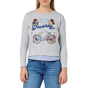 Springfield Life Journey sweatshirt, middelgrijs, normaal voor dames, Medium Grijs, M