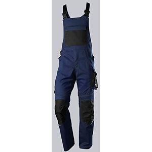 BP 1979-570-1432 Tuinbroek met kniezakken - Stretch bretels - Verstelbare tailleband - 65% Polyester, 35% Katoen - Lange pasvorm - Maat: 56 l - Kleur: nachtblauw/zwart