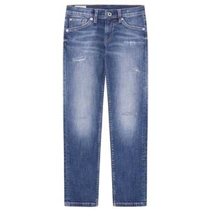 Pepe Jeans Jongensbroek Cashed Repair Jr, Blauw (Denim), 10 jaar