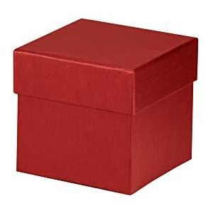 Rössler 13421453361 - Boxline kartonnen doos vierkant, 105 x 105 x 105 mm, rood, 1 stuk
